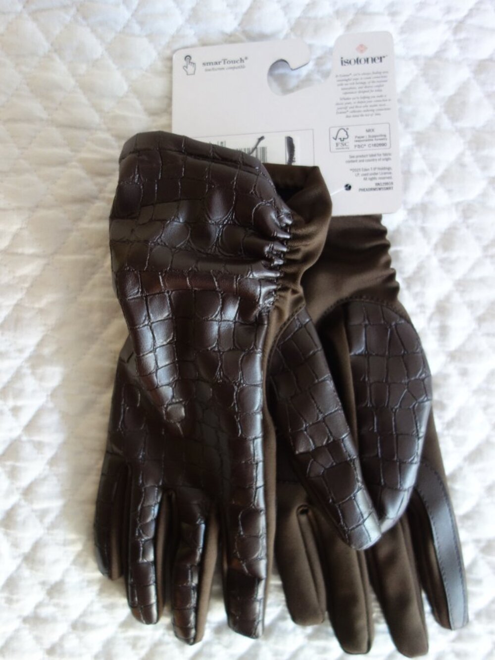 NWT $50 Two Pairs (Black/Brown) of Isotoner Gloves – S/M - Picture 8 of 8